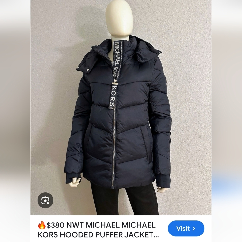 Michael Kors Puffer Oversize Jacket with Logo.pit To Pit 23".lenght 33" - Picture 2 of 7